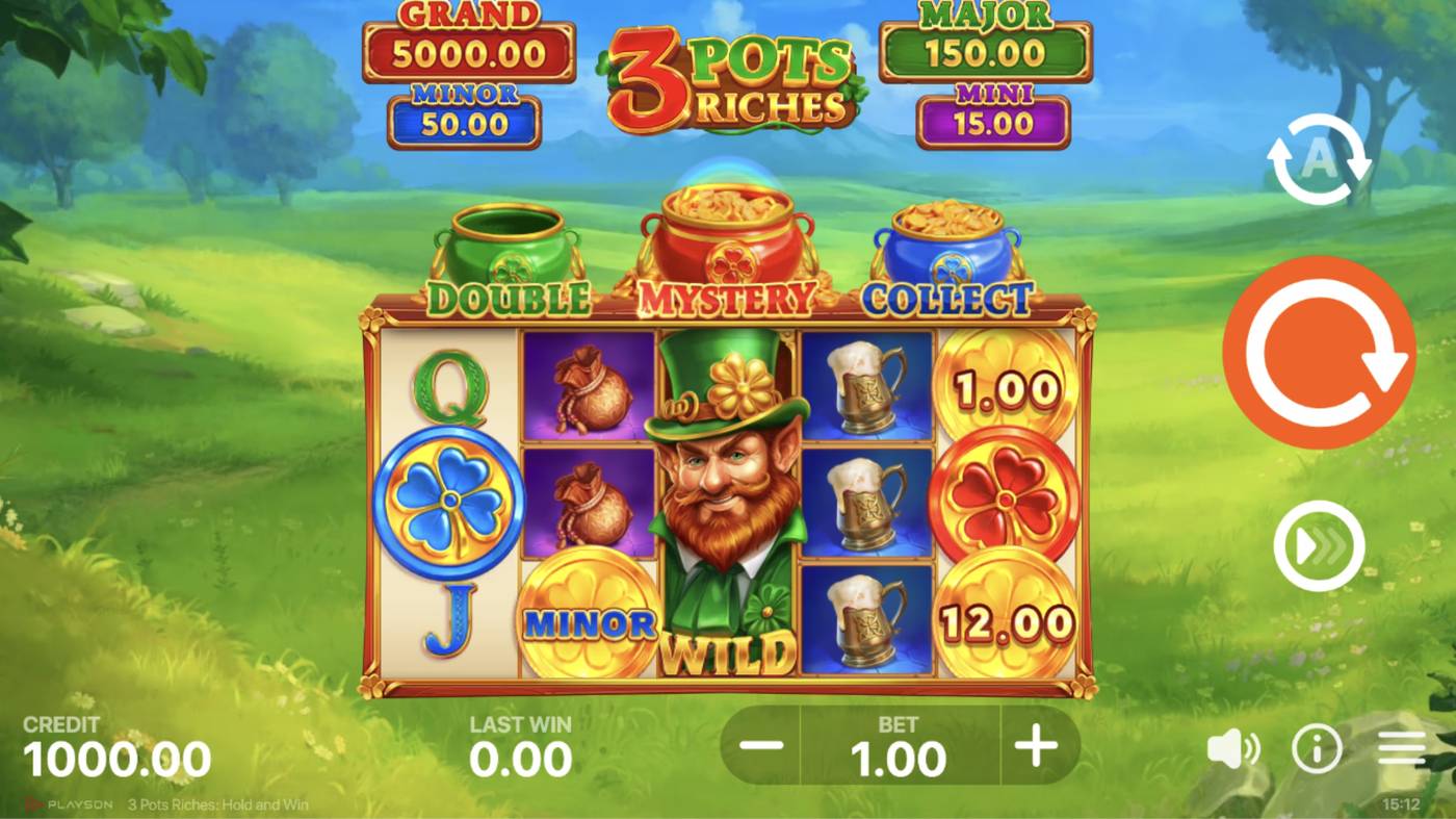 3 Pots Riches: Hold and Win: image of main menu