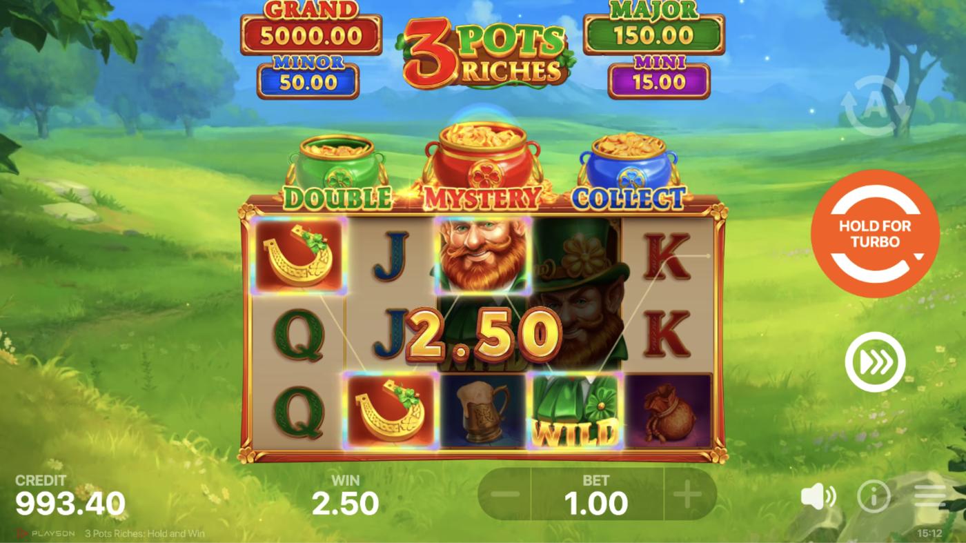 3 Pots Riches: Hold and Win: image of winning