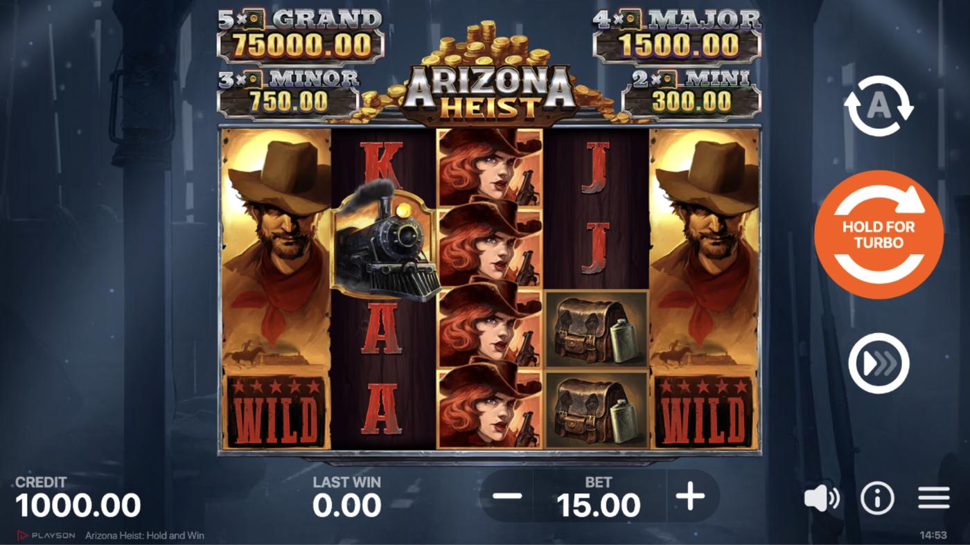 Arizona Heist: Hold and Win: image of main menu