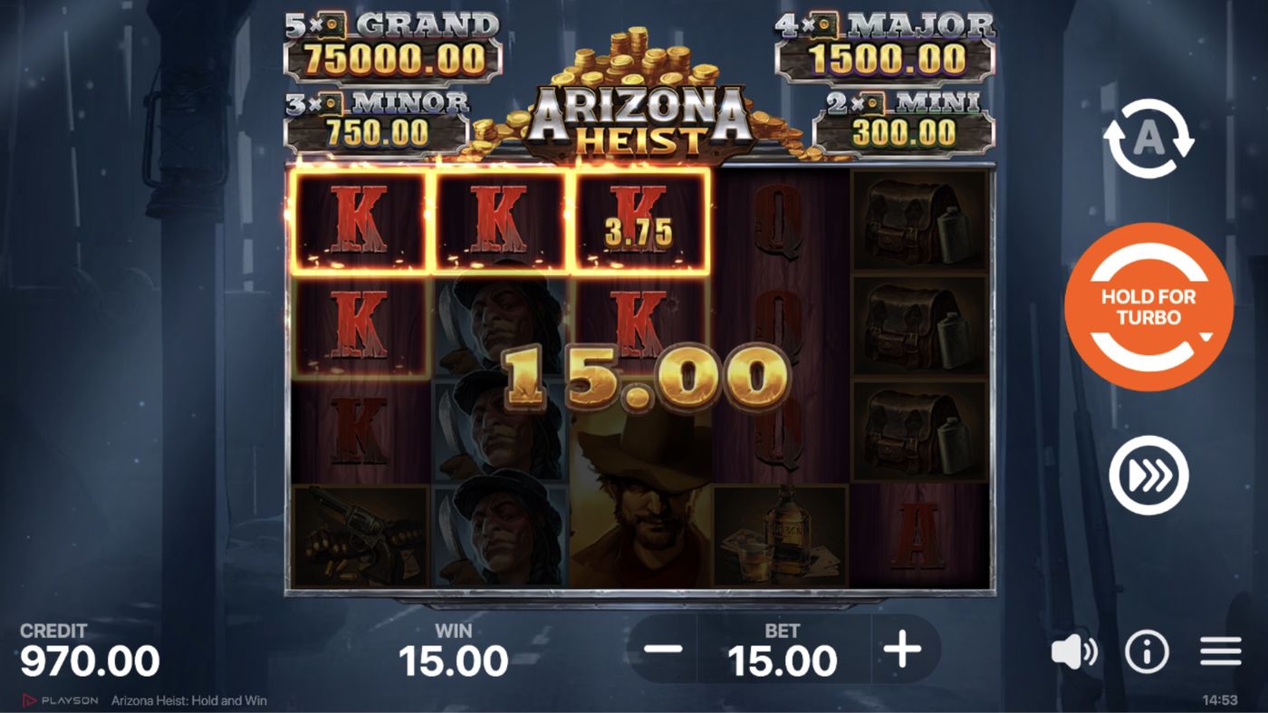 Arizona Heist: Hold and Win: image of winning