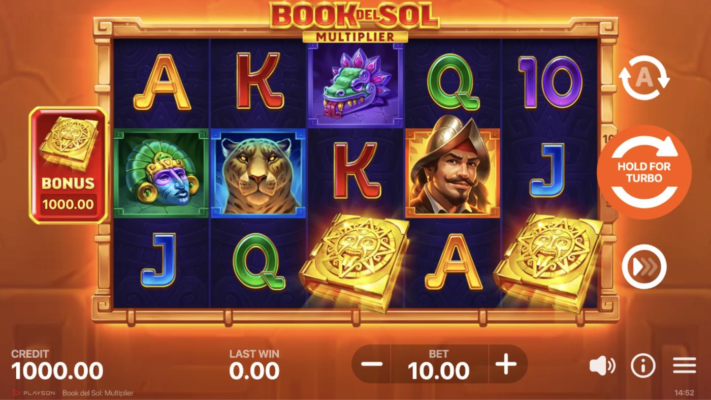 Book del Sol: Multiplier: image of main menu