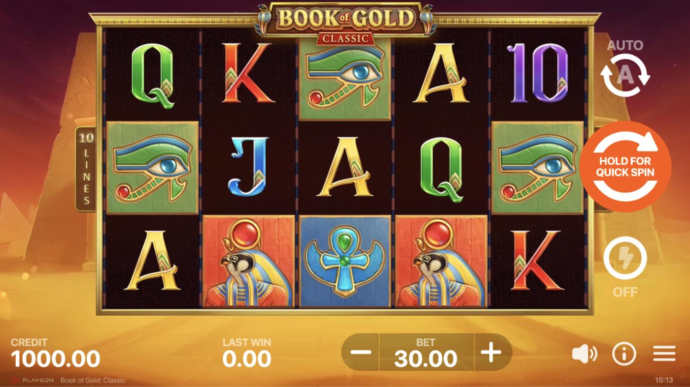 Book of Gold: Classic: image of main menu