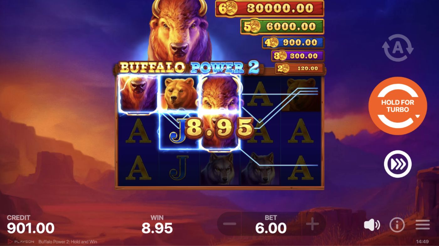 Buffalo Power 2: Hold and Win: image of winning