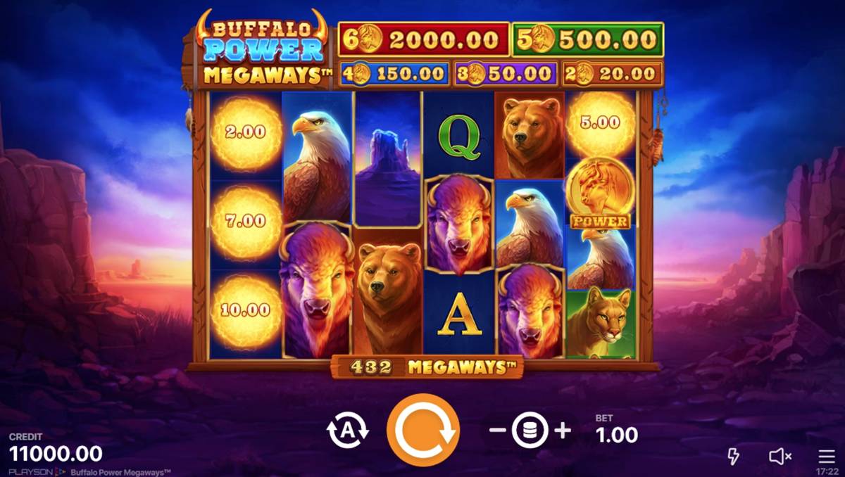 Buffalo Power Megaways: image of main menu