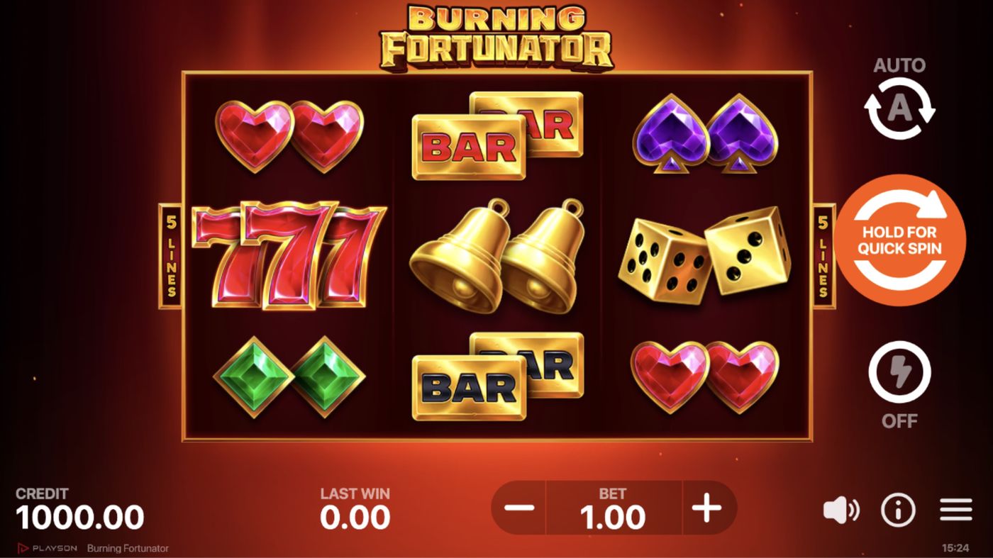 Burning Fortunator: image of main menu