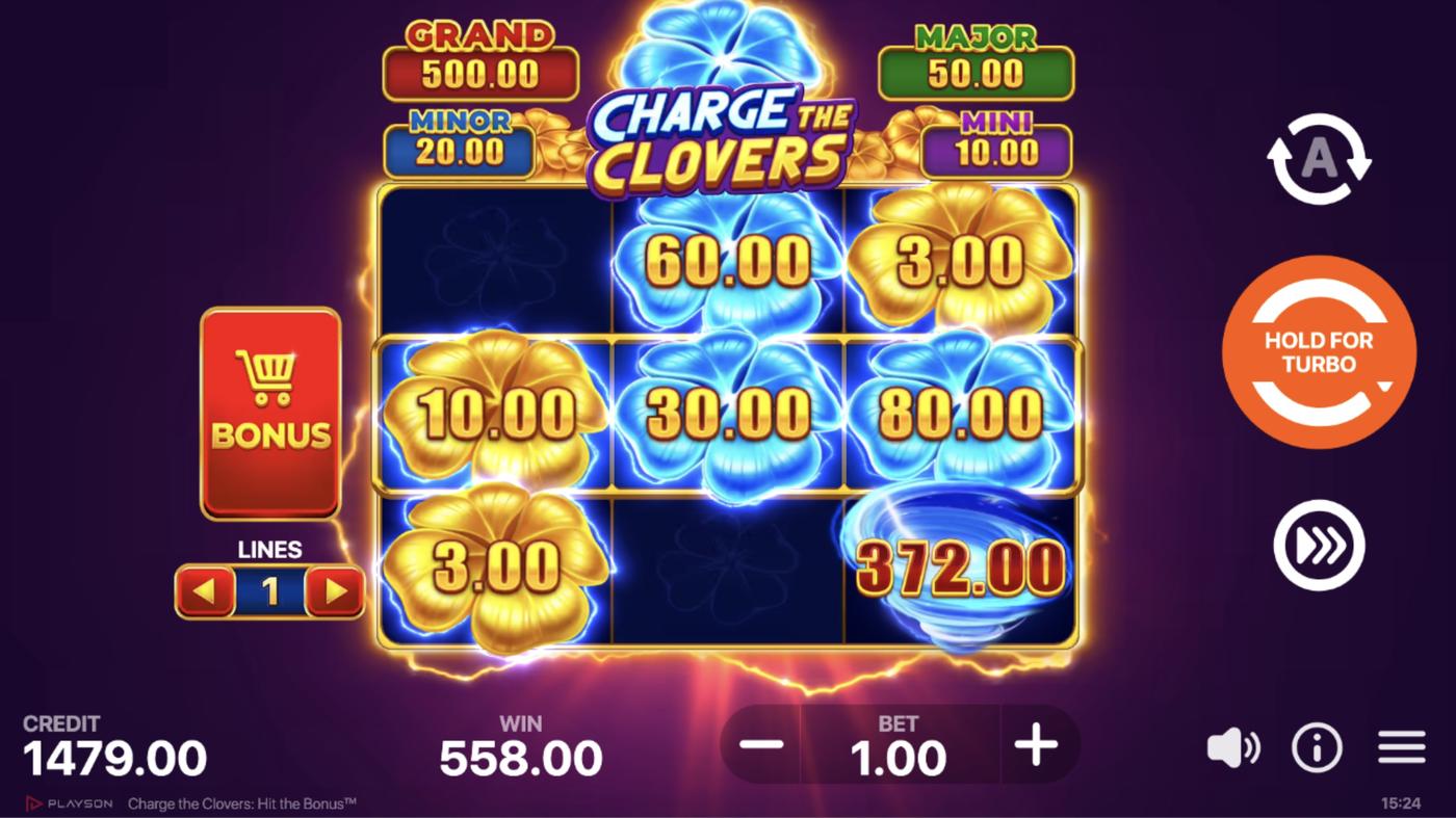 Charge the Clovers: Hit the Bonus: image of winning