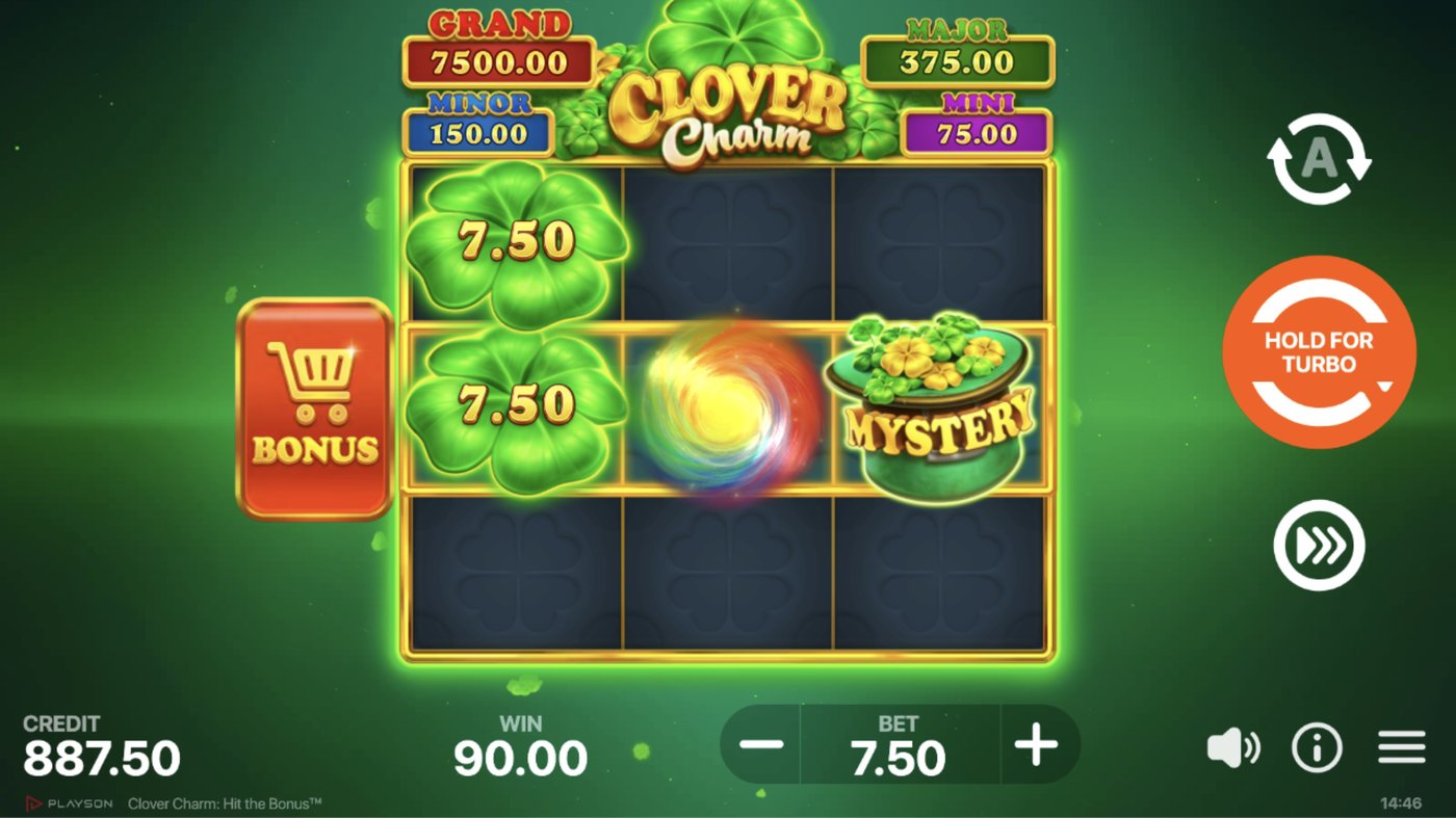 Clover Charm: Hit the Bonus: image of winning