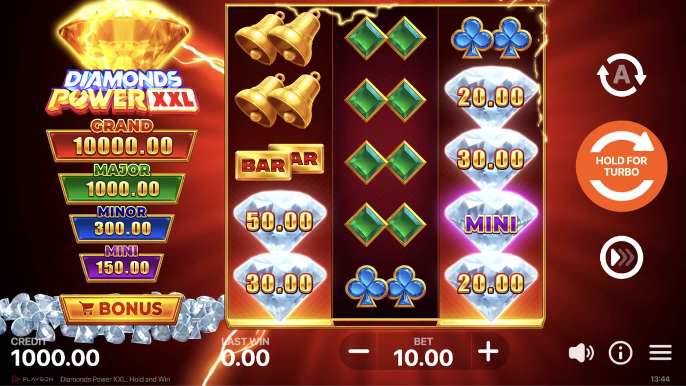 Diamonds Power XXL: Hold and Win: image of main menu