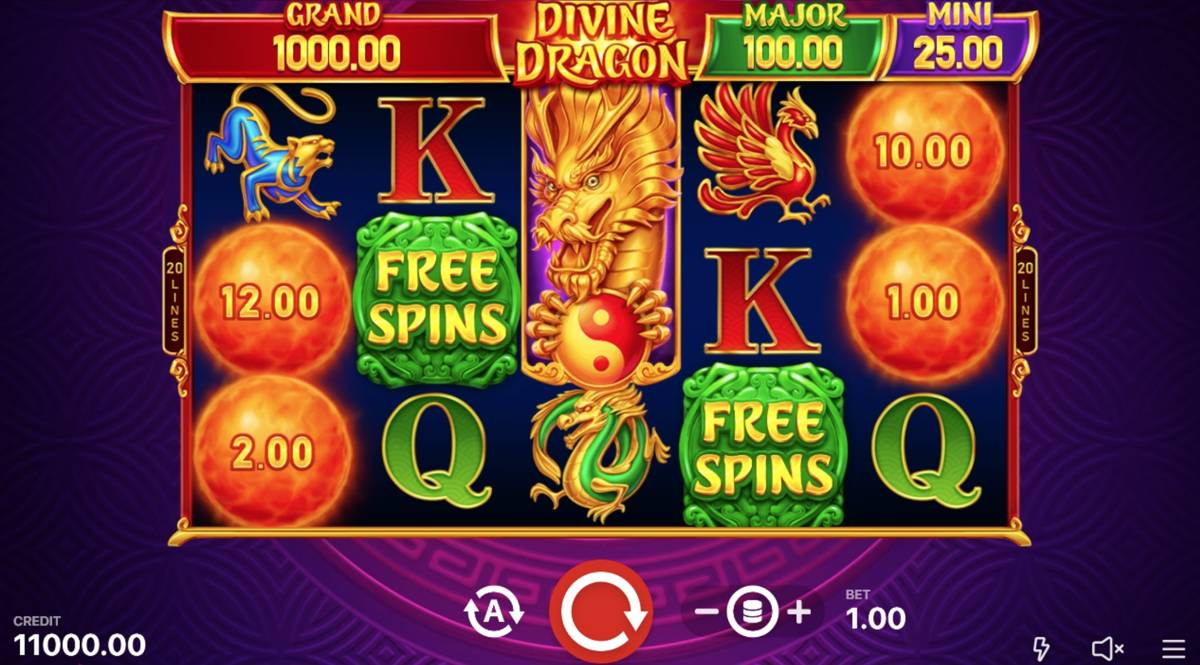 Divine Dragon Hold and Win: image of main menu