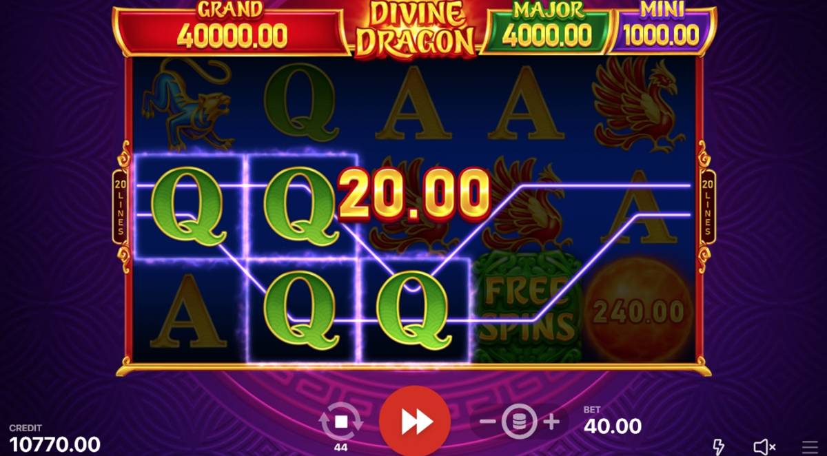 Divine Dragon Hold and Win: image of winning