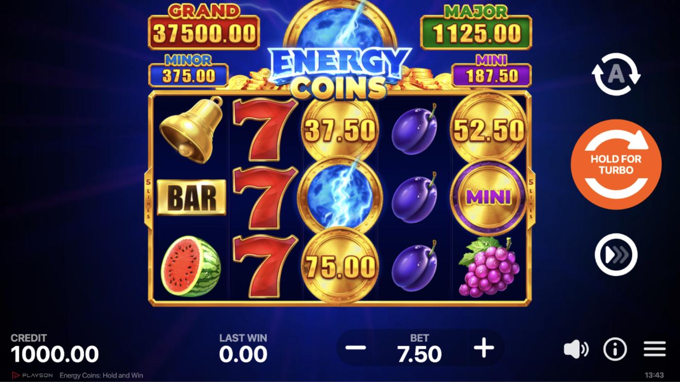 Energy Coins: Hold and Win: image of main menu