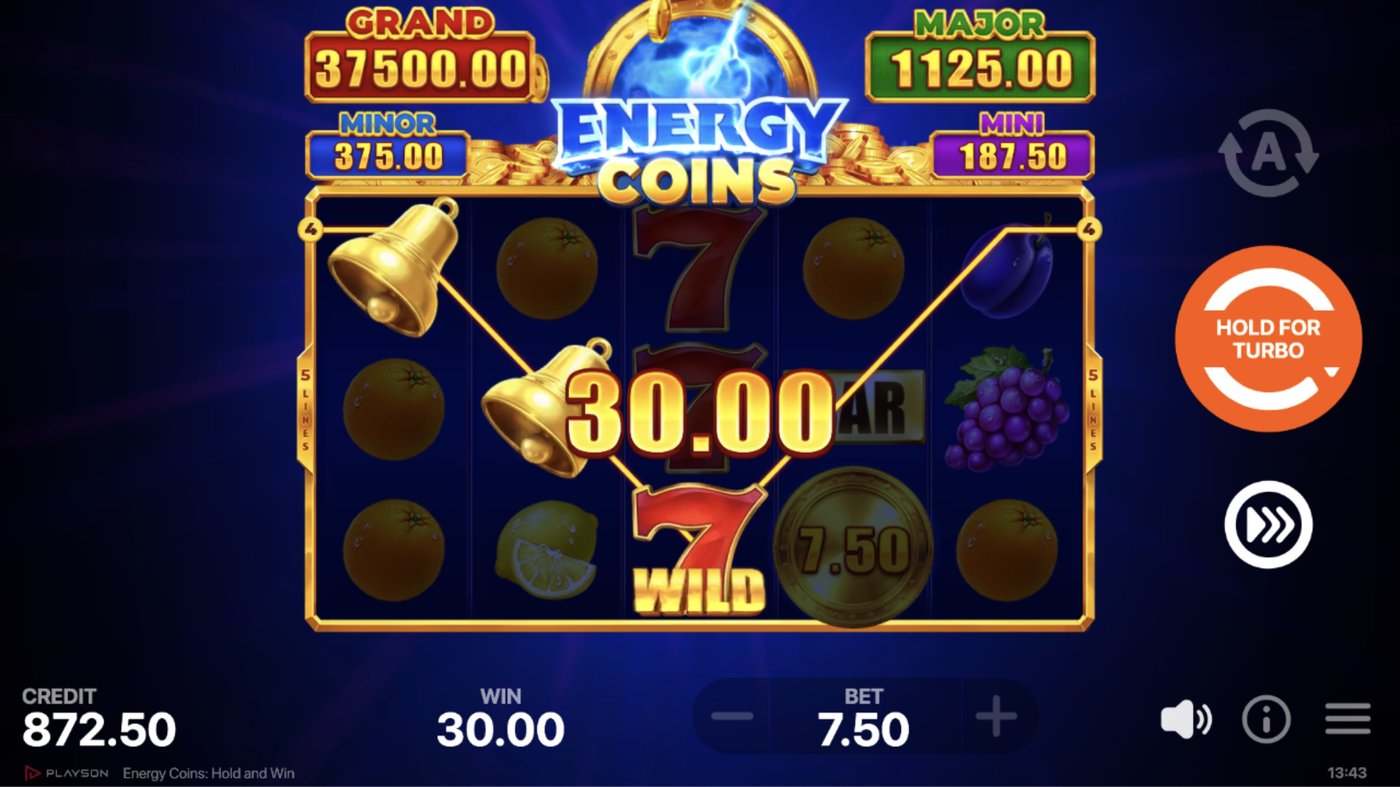 Energy Coins: Hold and Win: image of winning