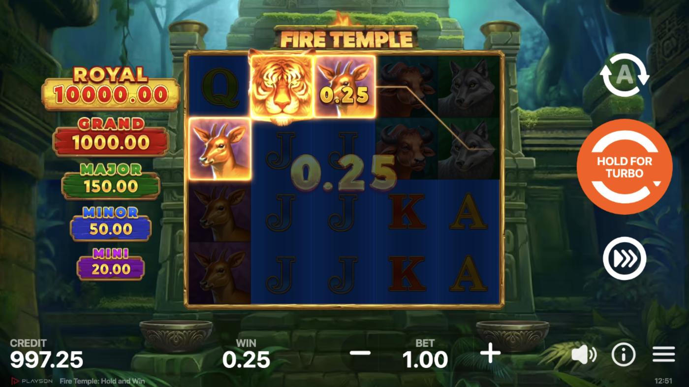 Fire Temple: Hold and Win: image of winning