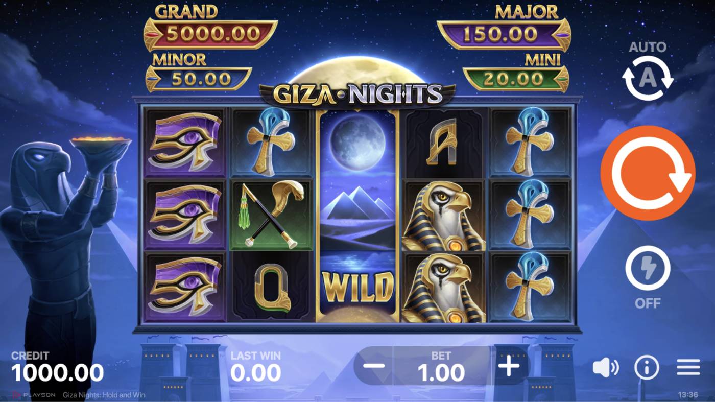 Giza Nights: Hold and Win: image of main menu