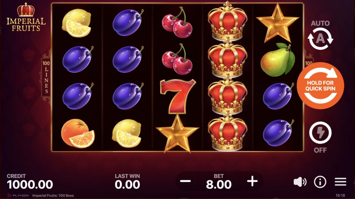 Imperial Fruits: 100 Lines: image of main menu