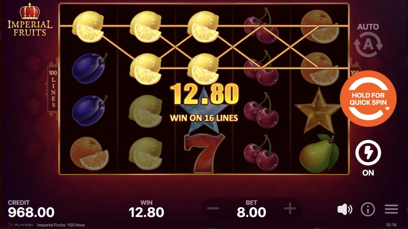Imperial Fruits: 100 Lines: image of winning