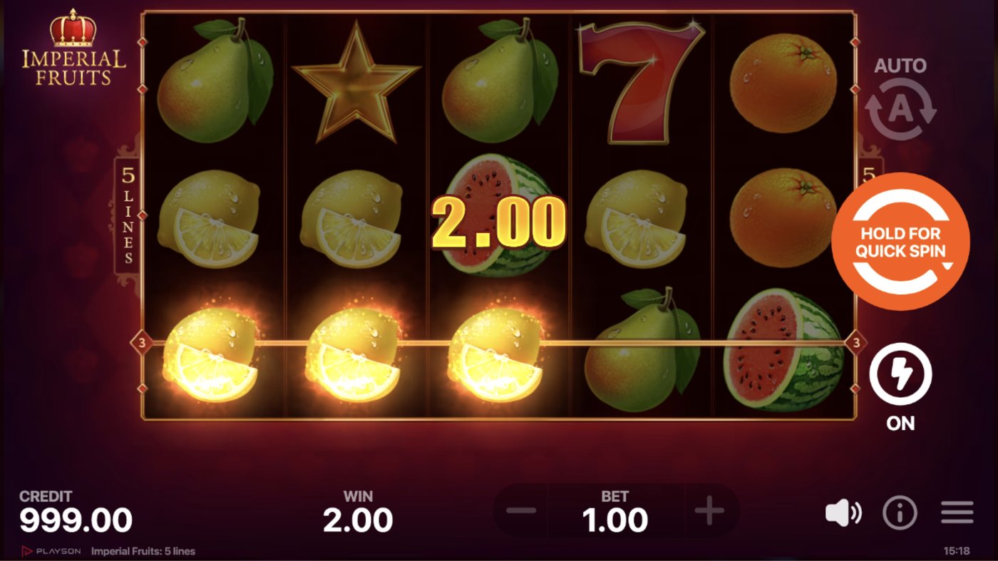 Imperial Fruits: 5 Lines: image of winning
