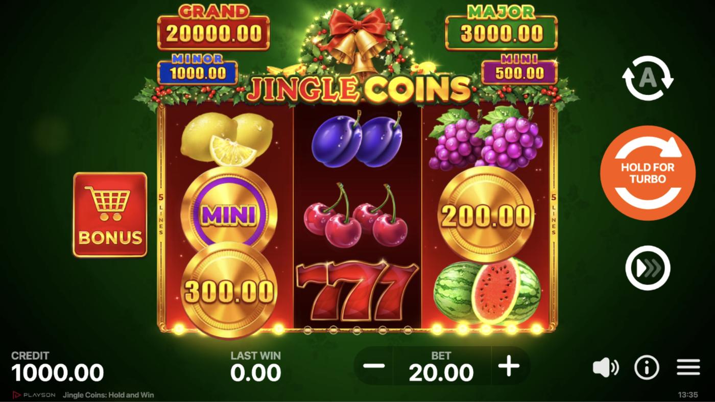 Jingle Coins: Hold and Win: image of main menu