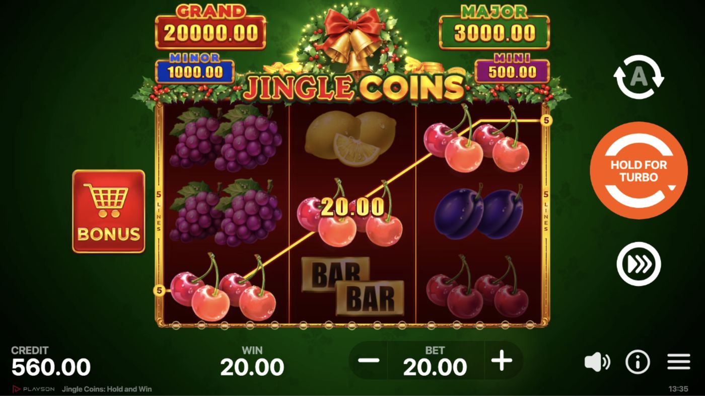 Jingle Coins: Hold and Win: image of winning