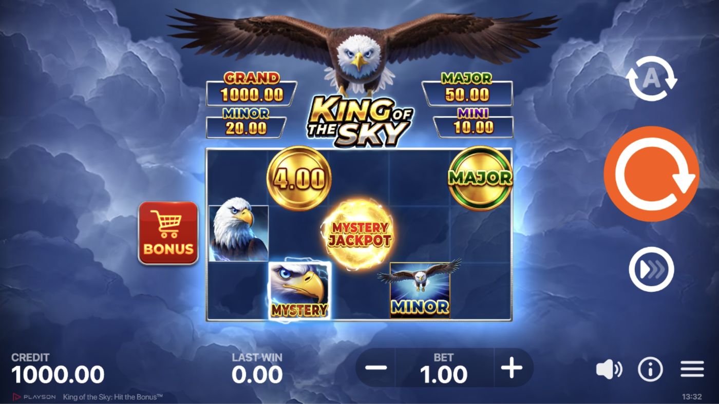King of the Sky: Hit the Bonus: image of main menu