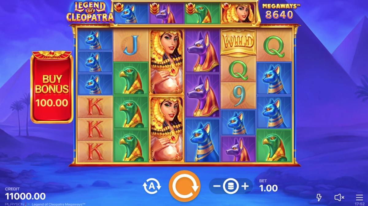 Legend of Cleopatra Megaways: image of main menu