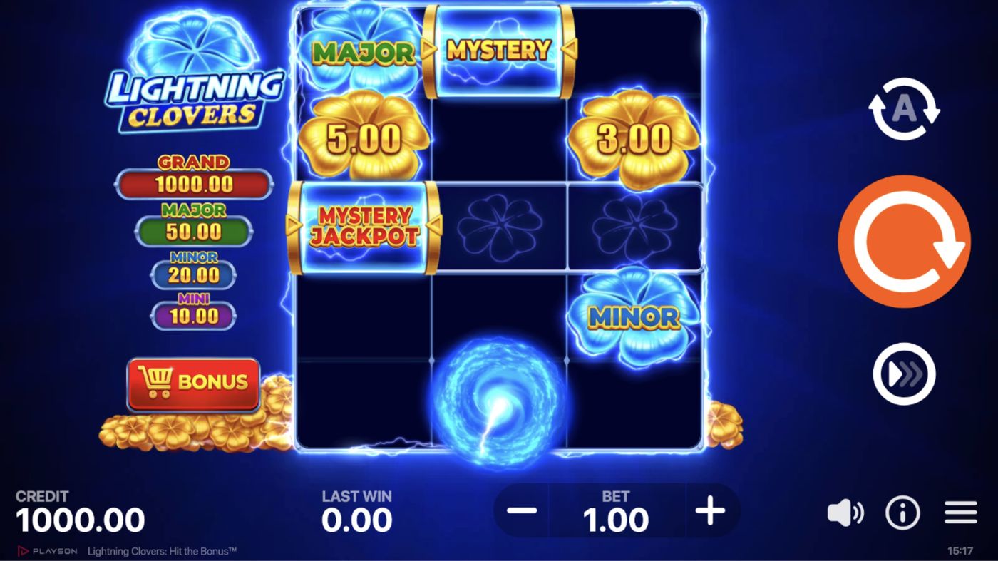 Lightning Clovers: Hit the Bonus: image of main menu