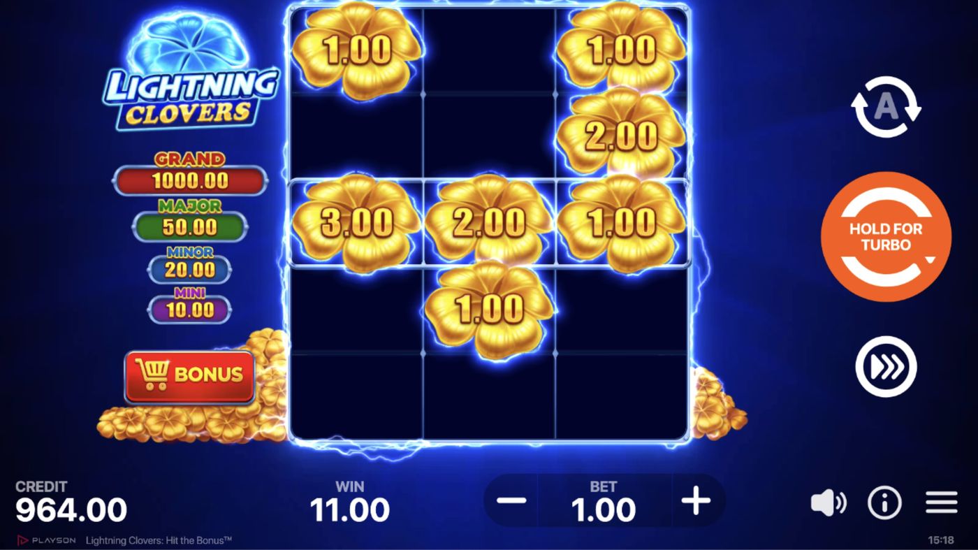 Lightning Clovers: Hit the Bonus: image of winning