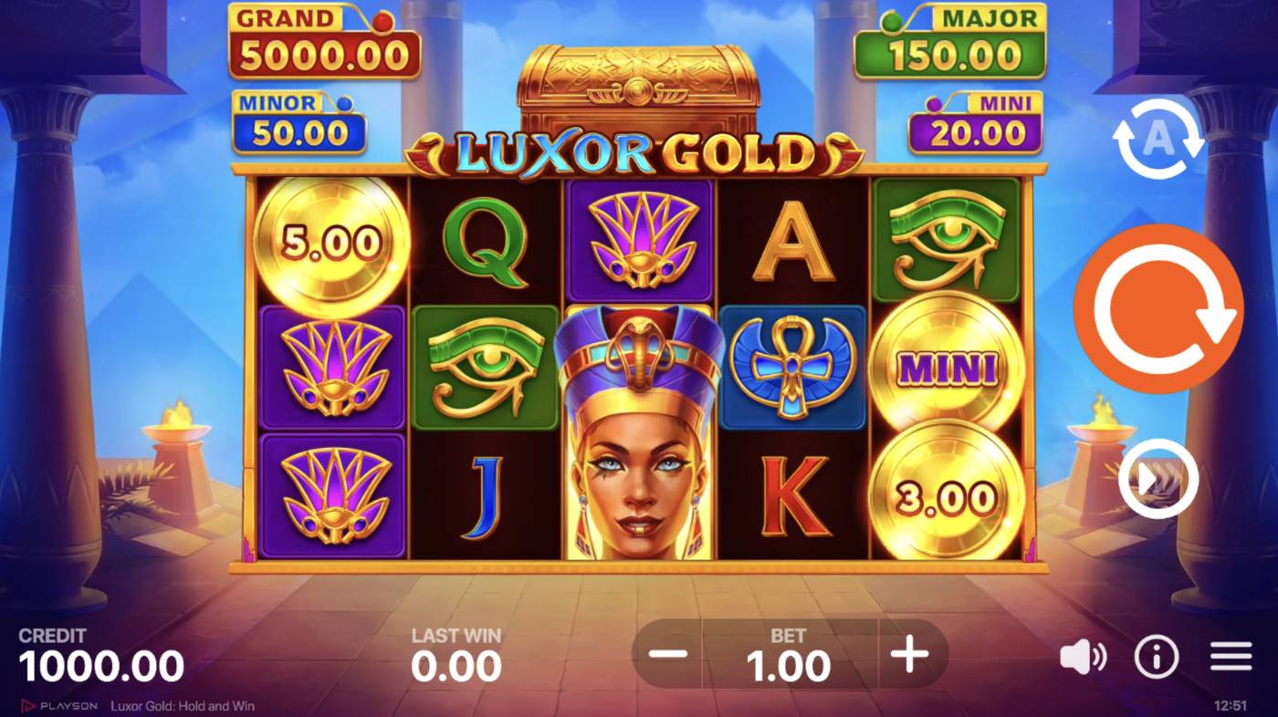 Luxor Gold: Hold and Win: image of main menu