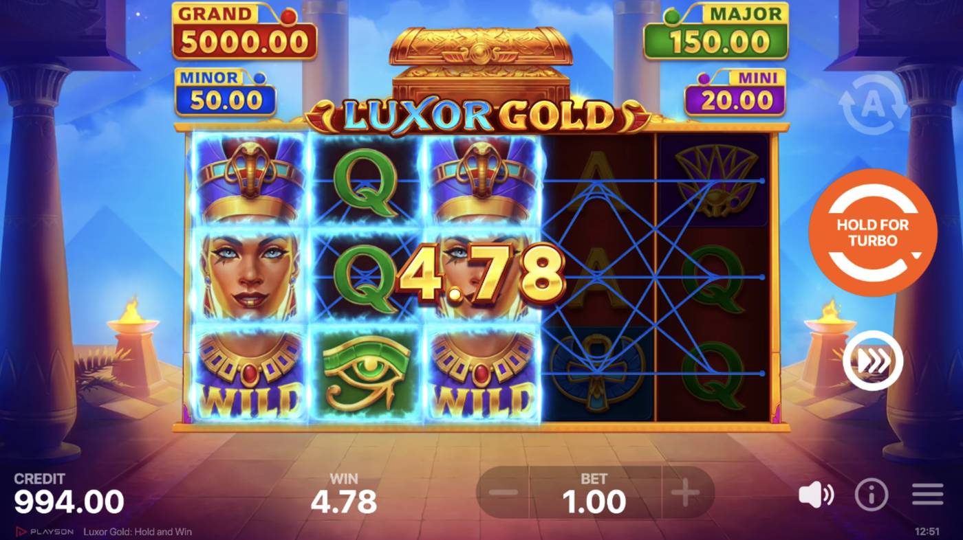 Luxor Gold: Hold and Win: image of winning