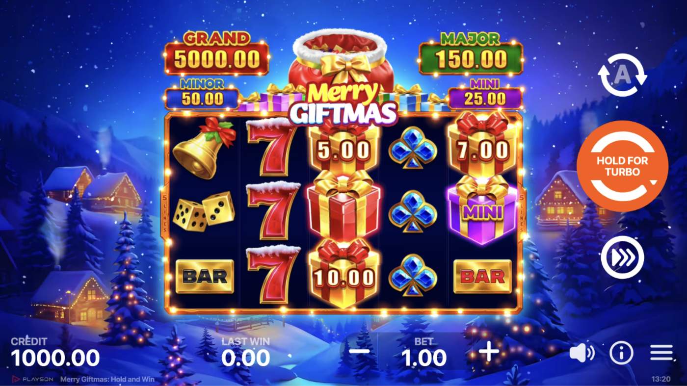 Merry Giftmas: Hold and Win: image of main menu