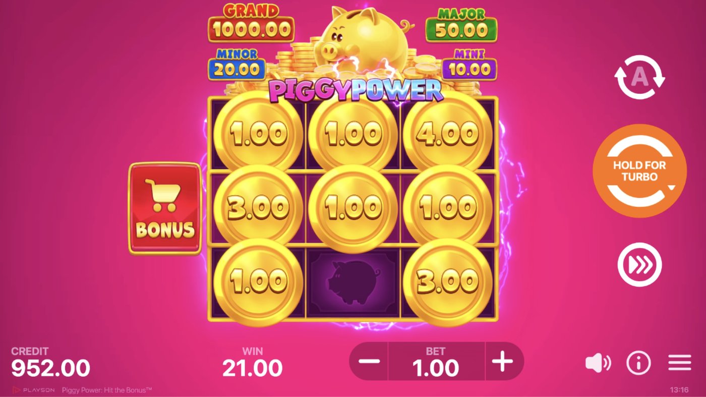 Piggy Power: Hit the Bonus: image of winning