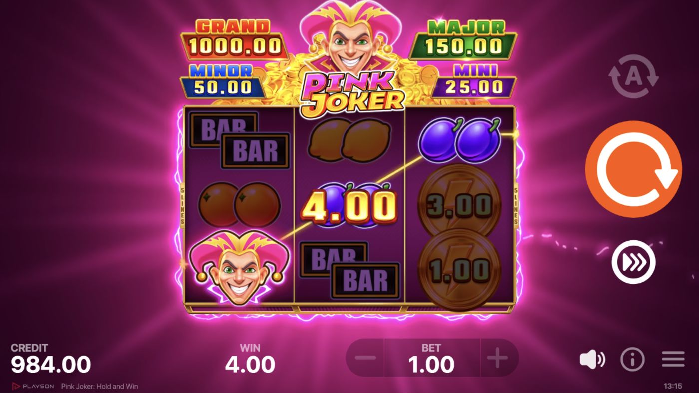 Pink Joker: Hold and Win: image of winning