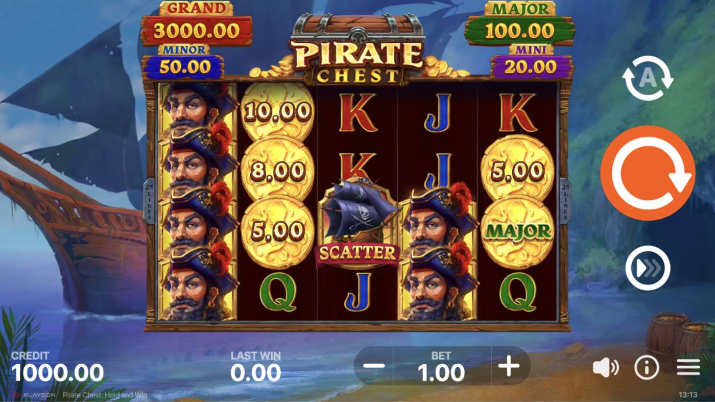 Pirate Chest: Hold and Win: image of main menu