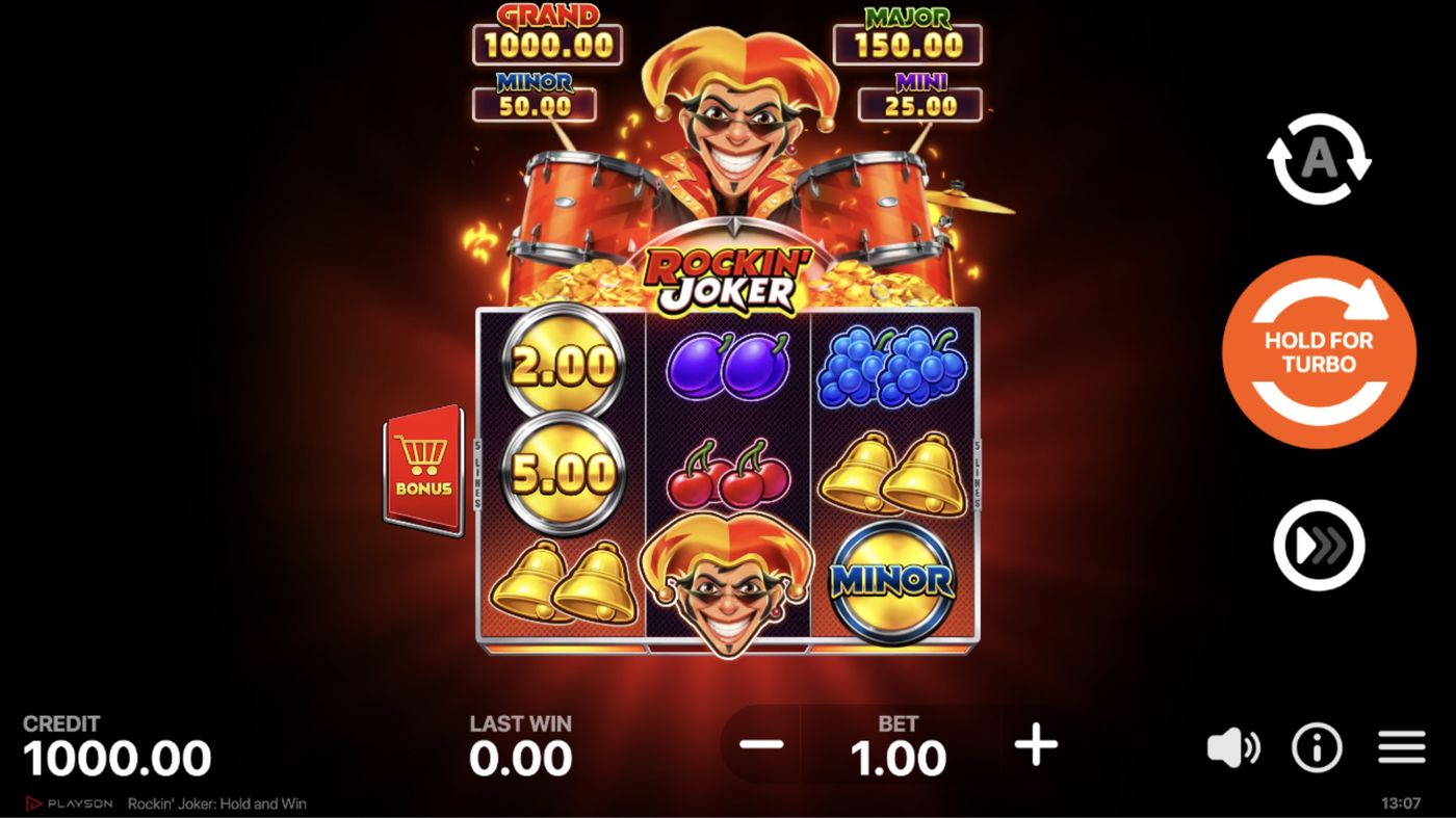 Rockin' Joker: Hold and Win: image of main menu