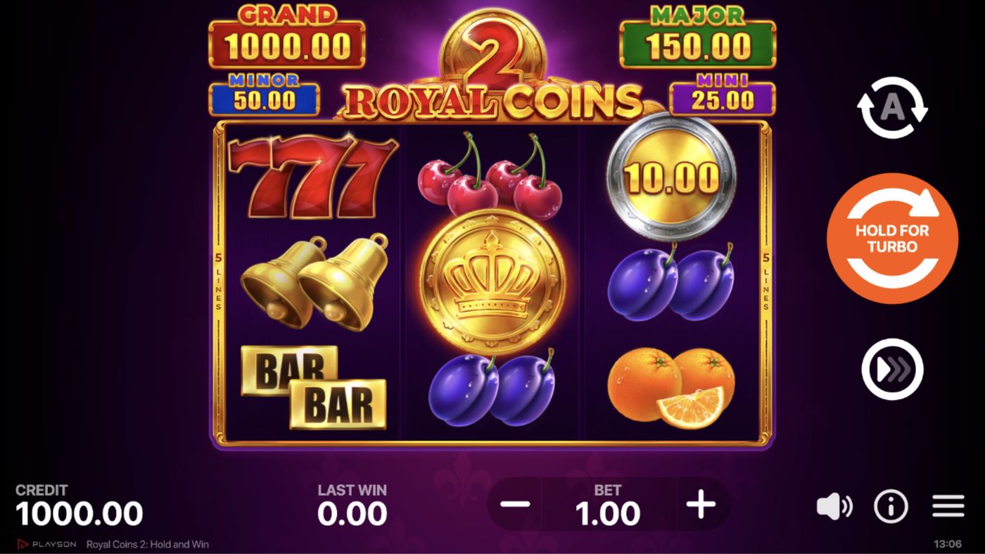 Royal Coins 2: Hold and Win: image of main menu