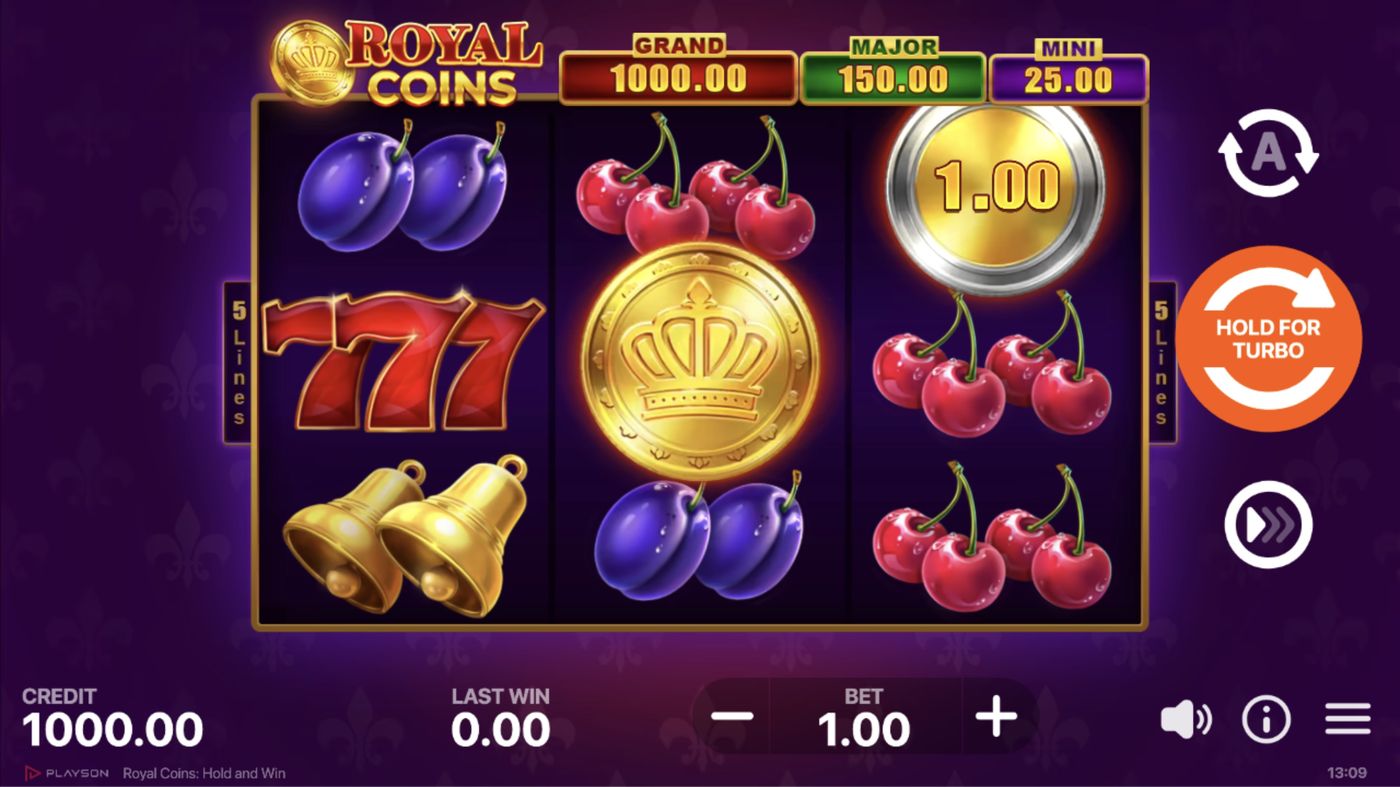 Royal Coins: Hold and Win: image of main menu