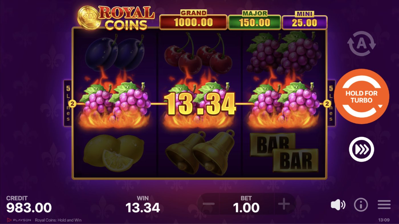 Royal Coins: Hold and Win: image of winning