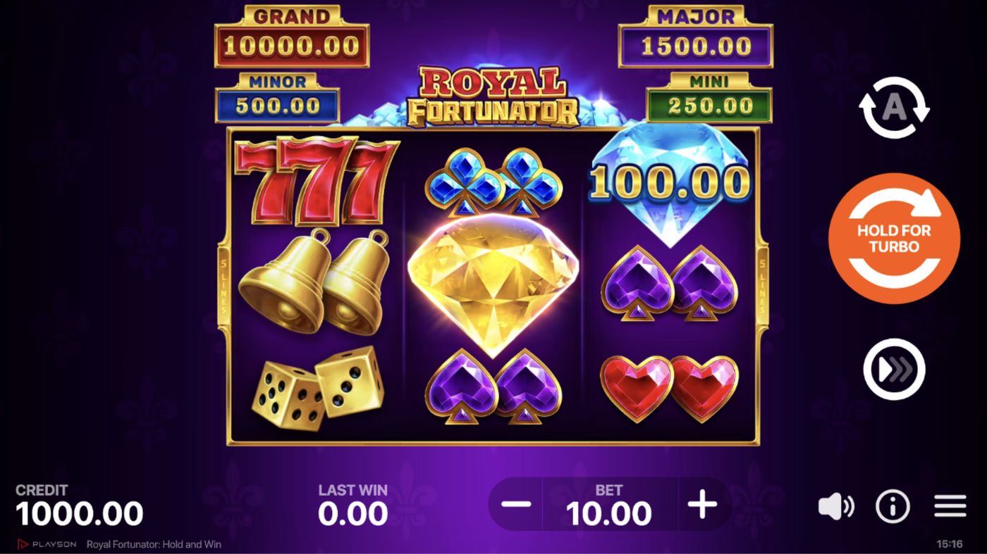 Royal Fortunator: Hold and Win: image of main menu