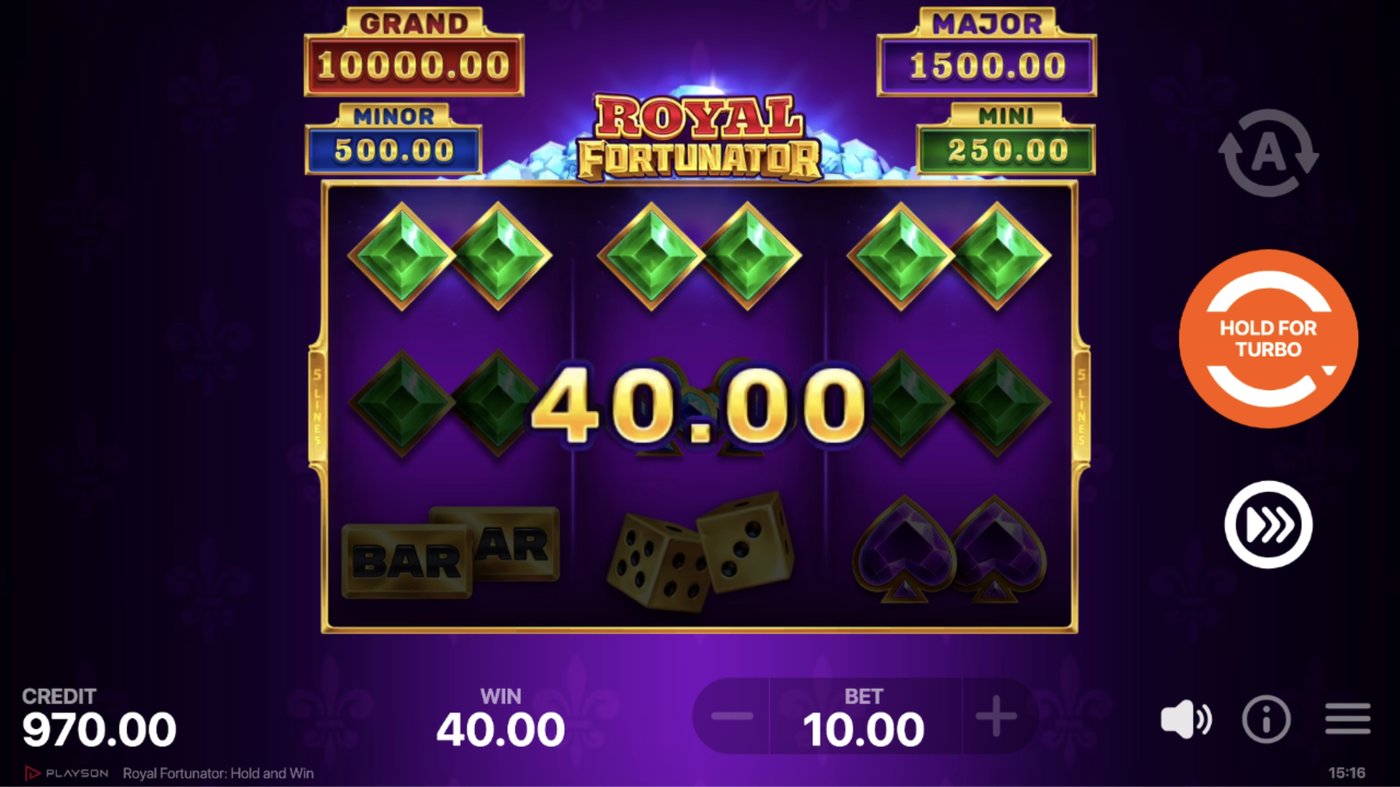 Royal Fortunator: Hold and Win: image of winning