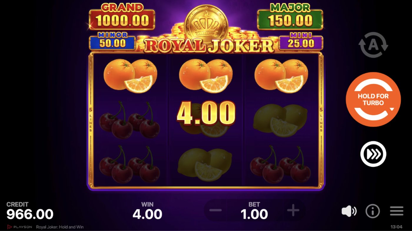 Royal Joker: Hold and Win: image of winning