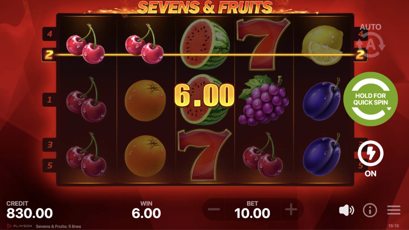 Sevens & Fruits: image of winning
