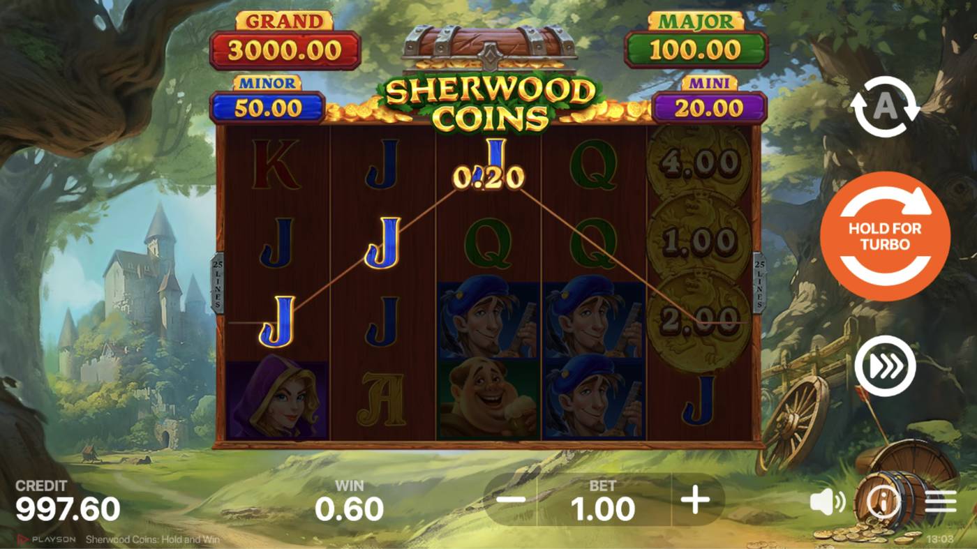 Sherwood Coins: Hold and Win: image of winning