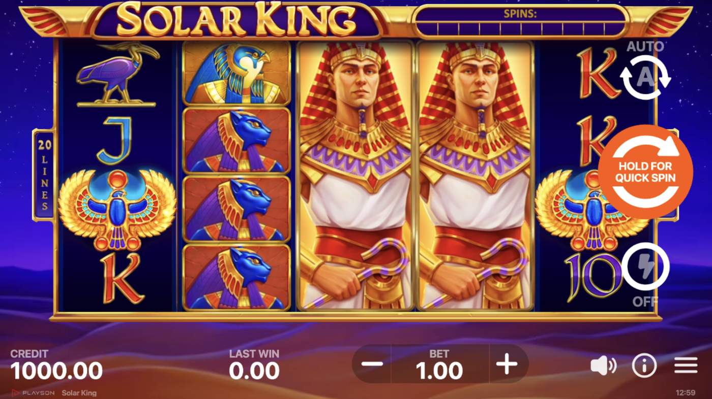Solar King: image of main menu