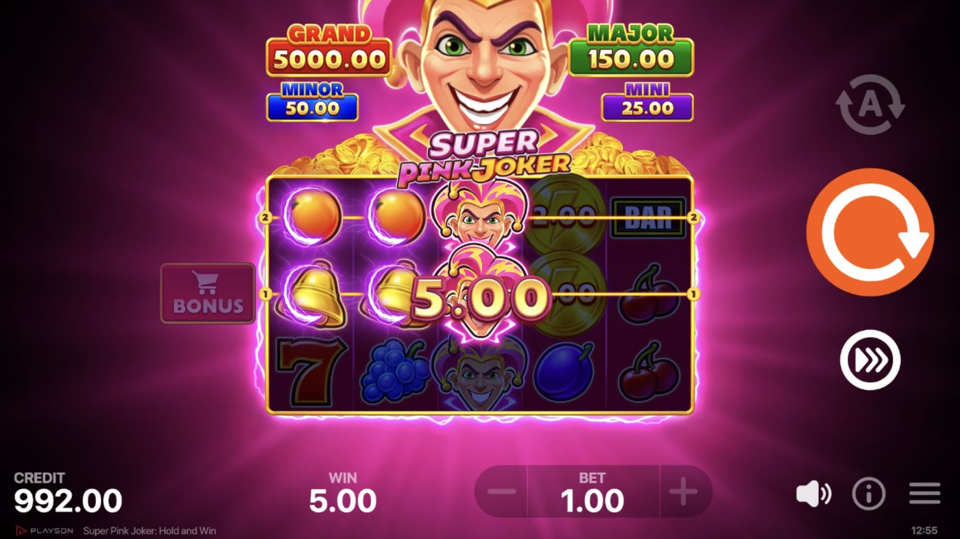 Super Pink Joker: Hold and Win: image of winning