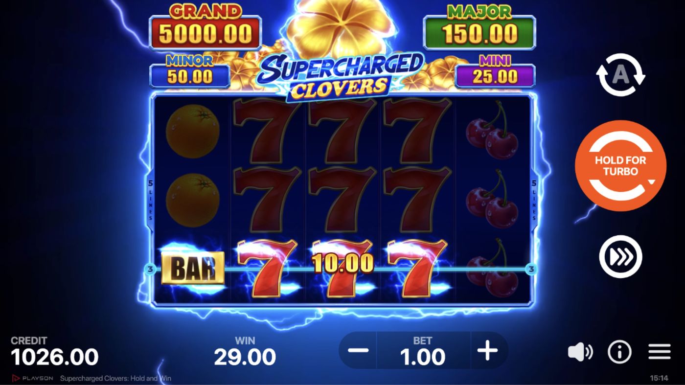 Supercharged Clovers: Hold and Win: image of winning