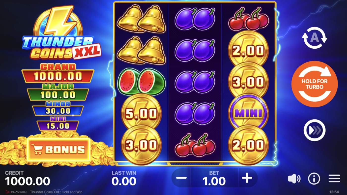 Thunder Coins XXL: Hold and Win: image of main menu