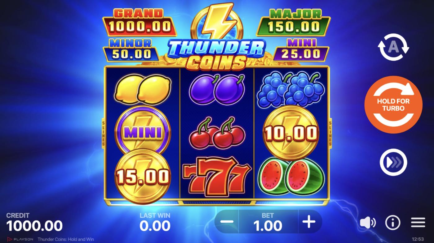 Thunder Coins: Hold and Win: image of main menu