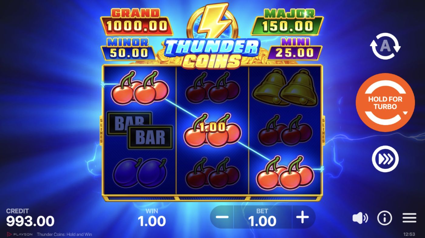 Thunder Coins: Hold and Win: image of winning
