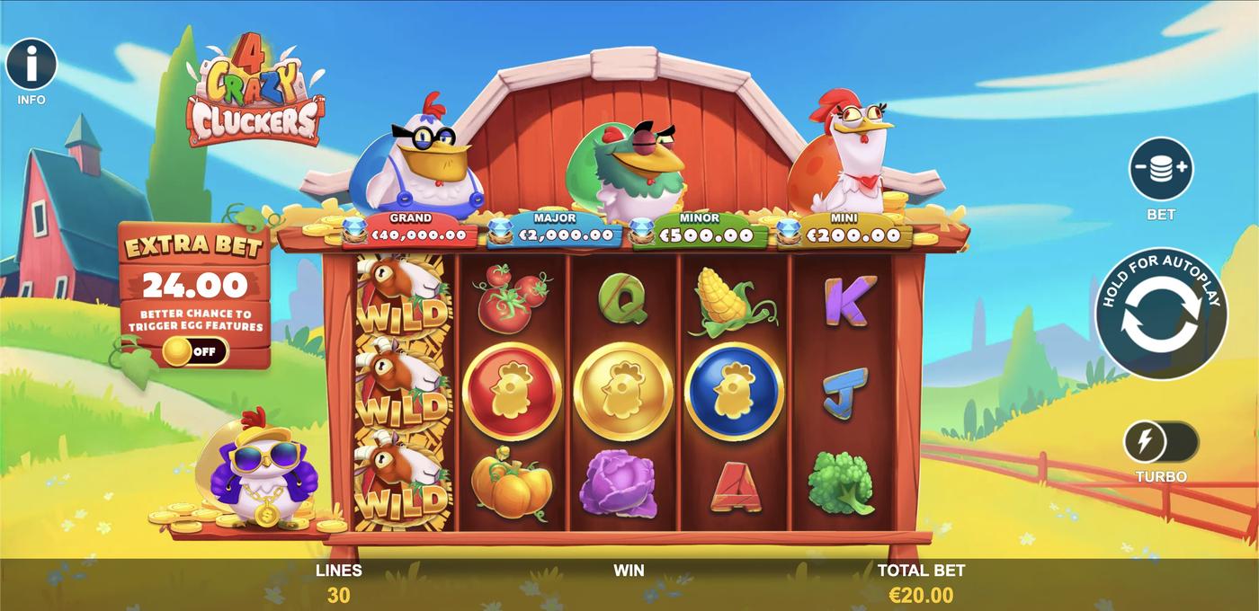 4 Crazy Cluckers: image of main menu