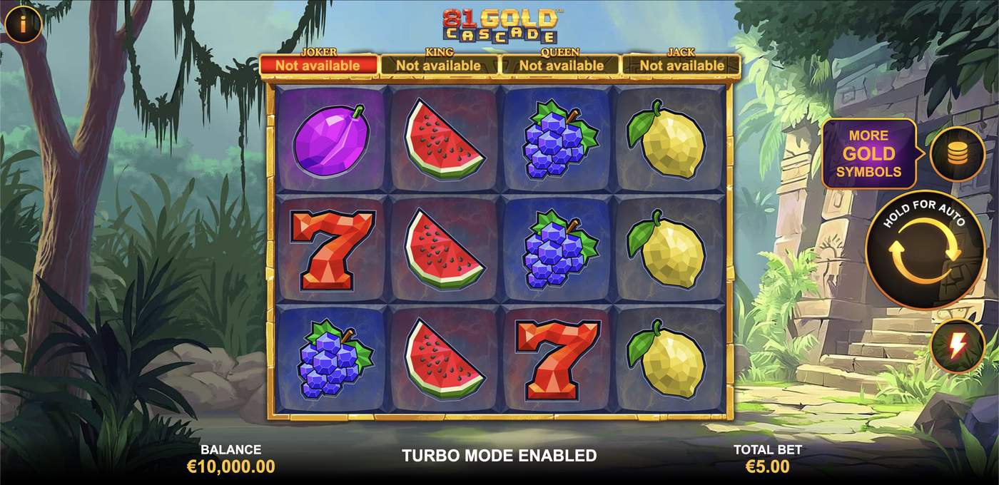 81 Gold Cascade: image of main menu